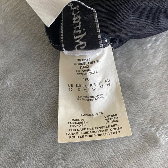 Miraclesuit Womens Leopard Print Tankini Swim Top Size 10 Black & Gray Stretch - Picture 4 of 6